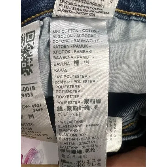 Levi’s Women RIBCAGE Blue Super High Rise Ankle Jeans Plus Size 22W Stretch - Picture 10 of 14